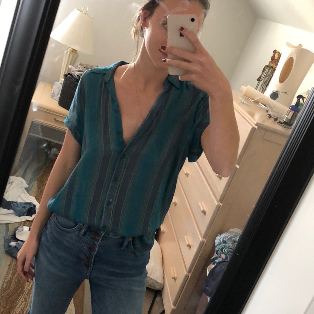 Striped button down
